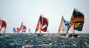 Sailboats on Buzzards Bay during the Buzzards Bay Regatta