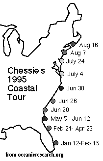 Map of 1995 Chessie Trip