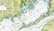 Nautical Map of South and Central Buzzards Bay.