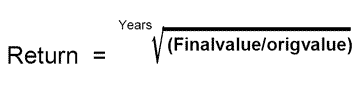 return=year-nth root of final value divided by original value