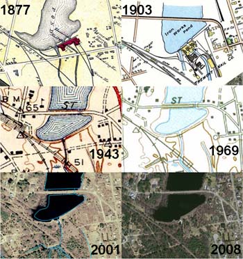 Tremont Iron Works Pond and Dam over Time