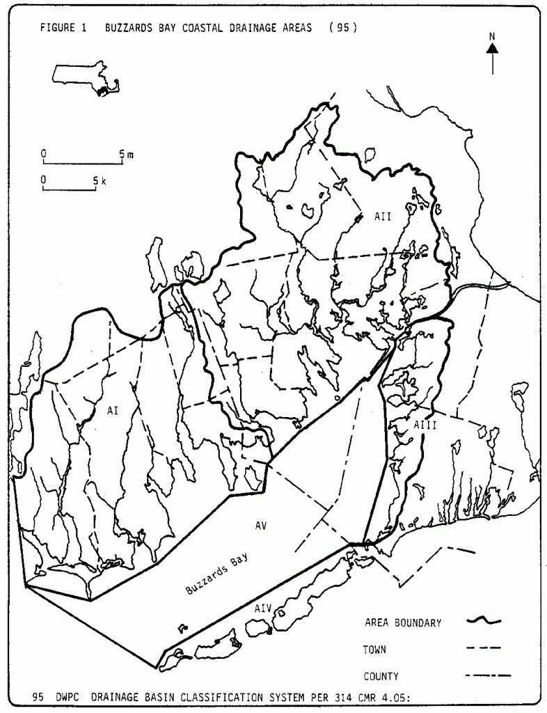 Map of the original Buzzards bay watershed.